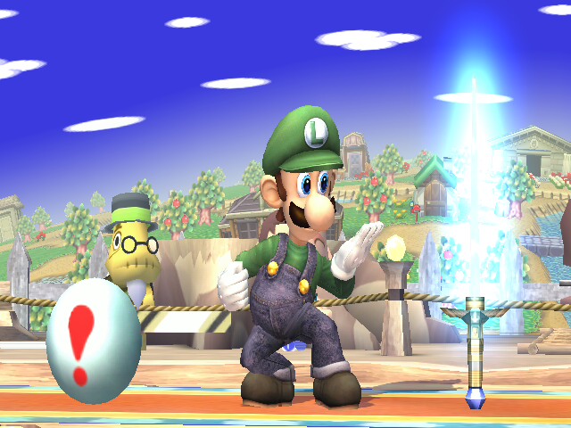 Luigi with items